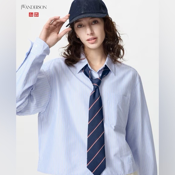 JW Anderson Light Blue Striped Casual Shirt - Picture 1 of 5